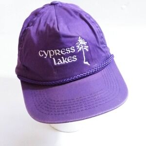 Vtg Cypress Lakes Purple Rope Snapback Baseball Hat (hb2)